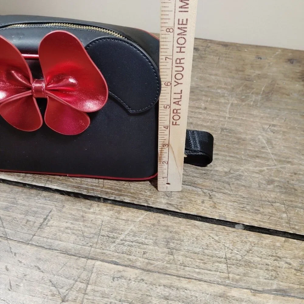 Loungefly Disney Minnie Mouse Purse Black Red Bow Ears Crossbody Bag NWT